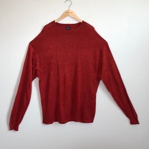 Kevo‎ Men's Crew Neck Orange Silk Sweater Size 3X Tall Pullover